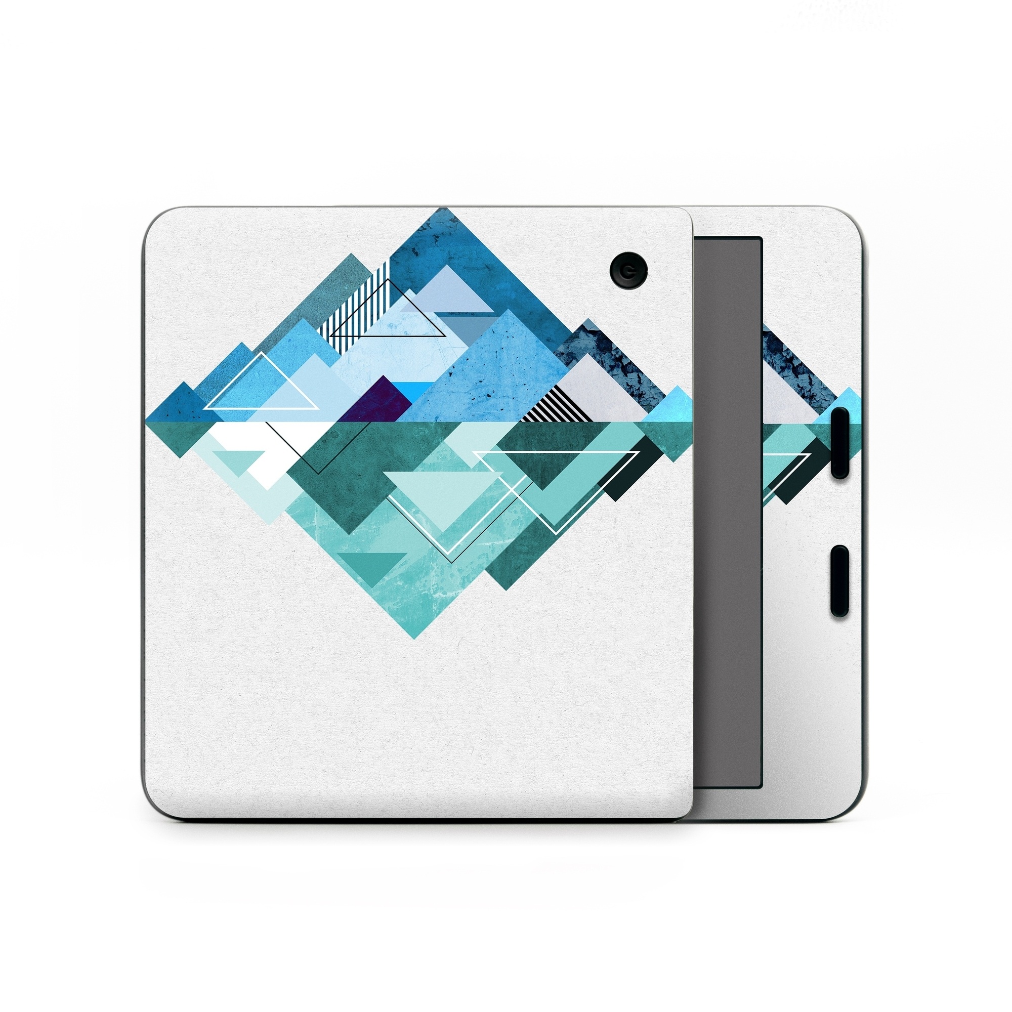 Kobo Libra Colour Skin design of Blue, Turquoise, Illustration, Graphic design, Design, Line, Logo, Triangle, Graphics, with gray, blue, purple colors