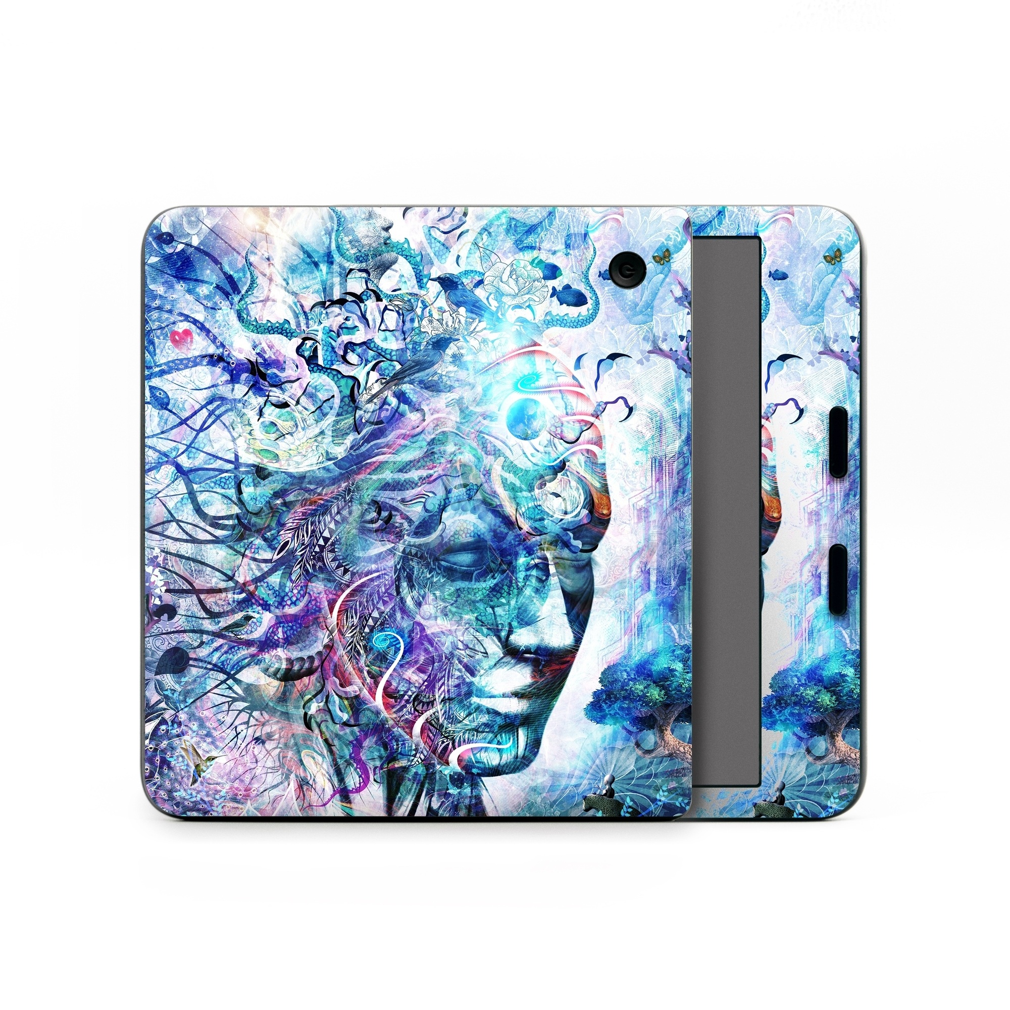 Kobo Libra Colour Skin design of Psychedelic art, Water, Fractal art, Art, Pattern, Graphic design, Design, Illustration, Electric blue, Visual arts, with blue, purple, green, red, gray, white colors