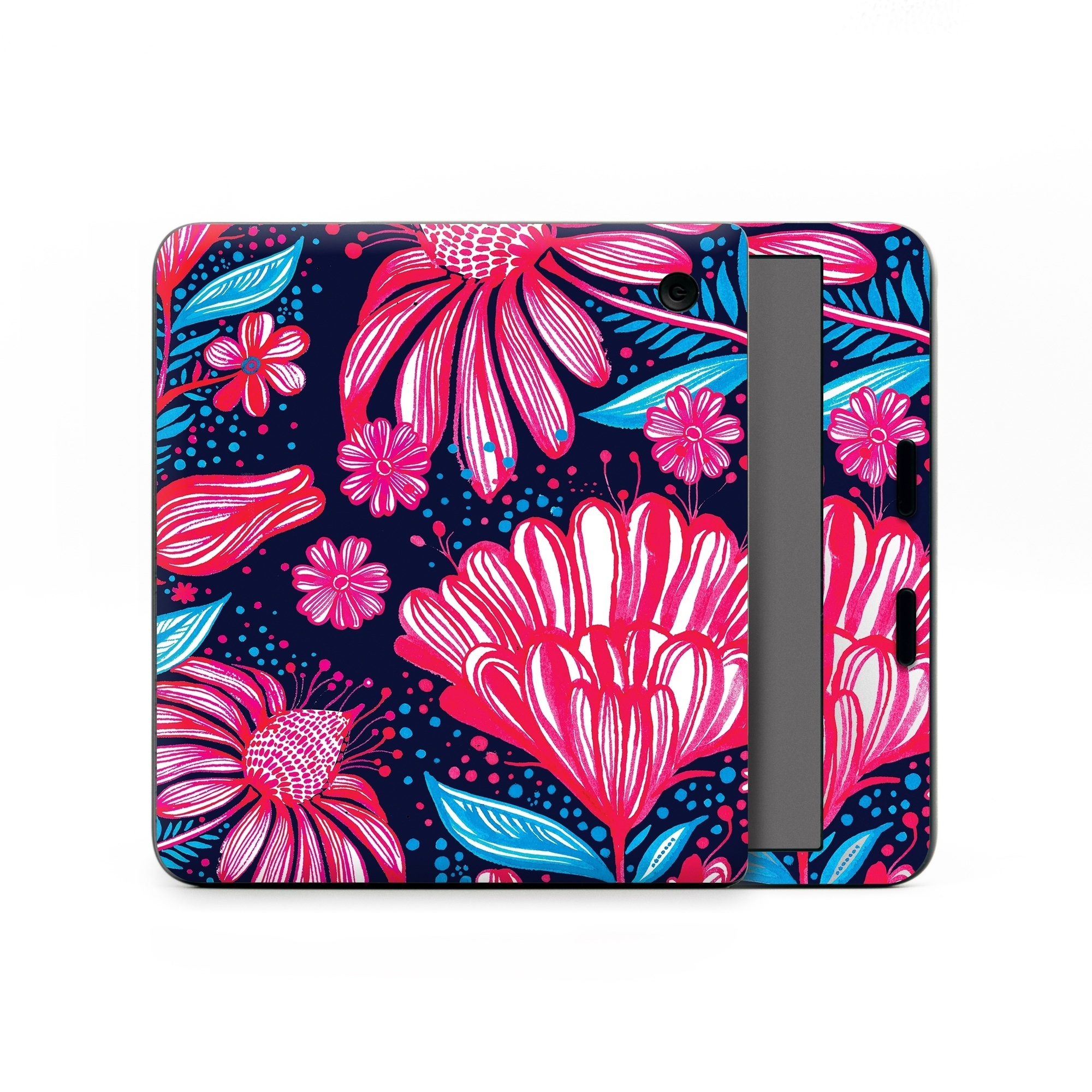 Kobo Libra Colour Skin design of Pattern, Red, Pink, Floral design, Textile, Design, Flower, Plant, Petal, with black, white, red, blue, pink colors