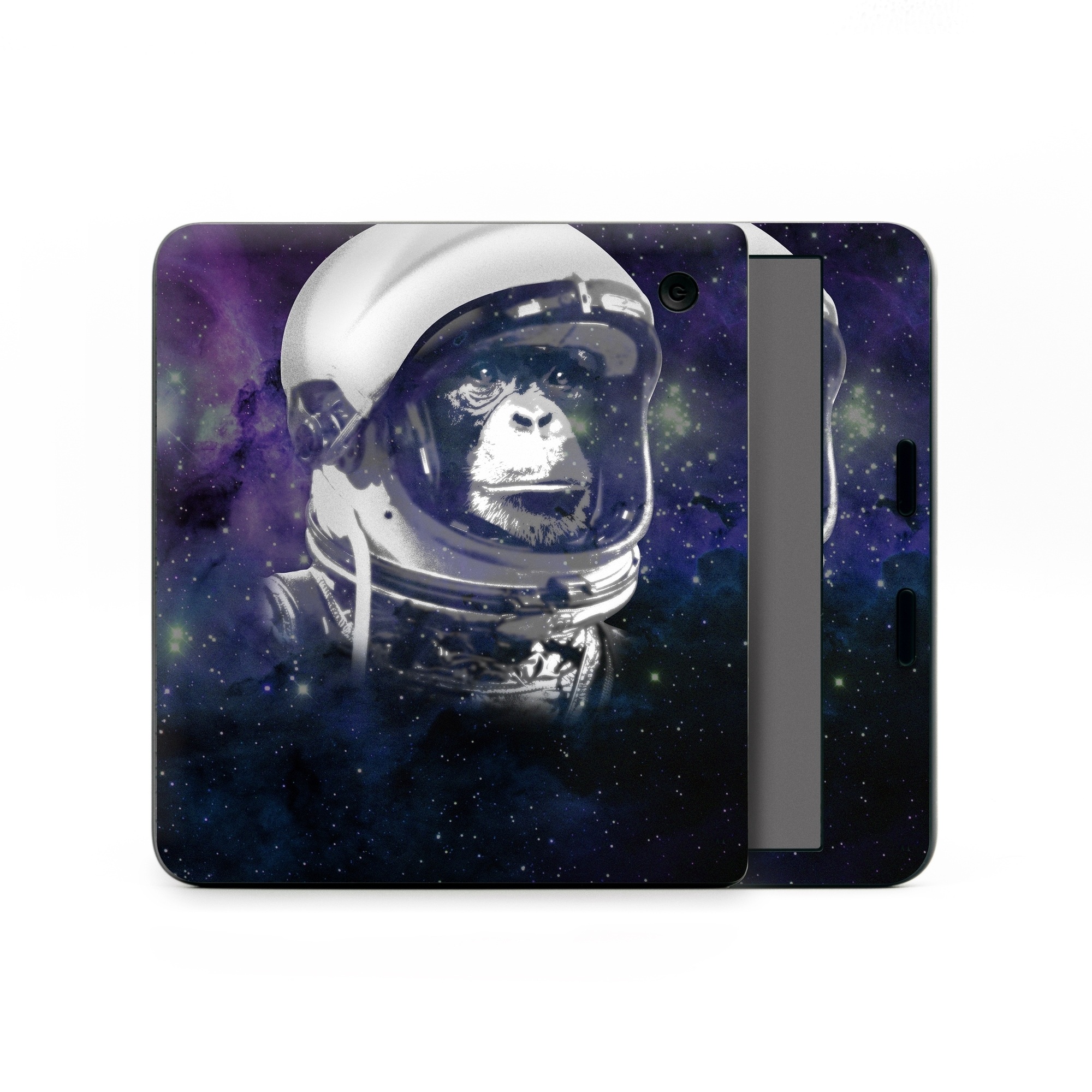 Kobo Libra Colour Skin design of Helmet, Astronaut, Personal protective equipment, Illustration, Space, Outer space, Headgear, Fictional character, Sports gear, Football gear, with black, gray, blue, white colors