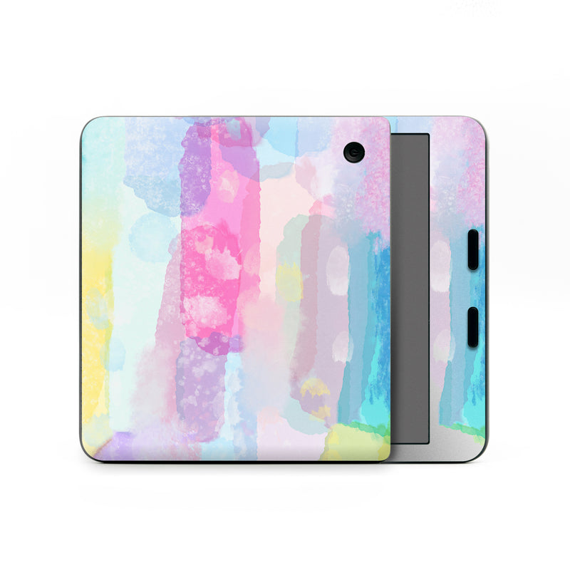Kobo Libra Colour Skin design of Blue, White, Pink, Orange, Art Paint, Watercolor painting, Paint, with blue, green, red, orange, yellow, purple, white colors