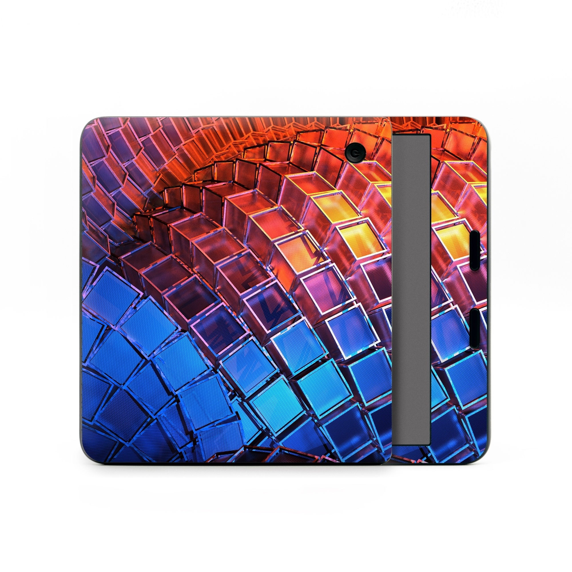 Kobo Libra Colour Skin design of Blue, Red, Orange, Light, Pattern, Architecture, Design, Fractal art, Colorfulness, Psychedelic art, with black, red, blue, purple, gray colors