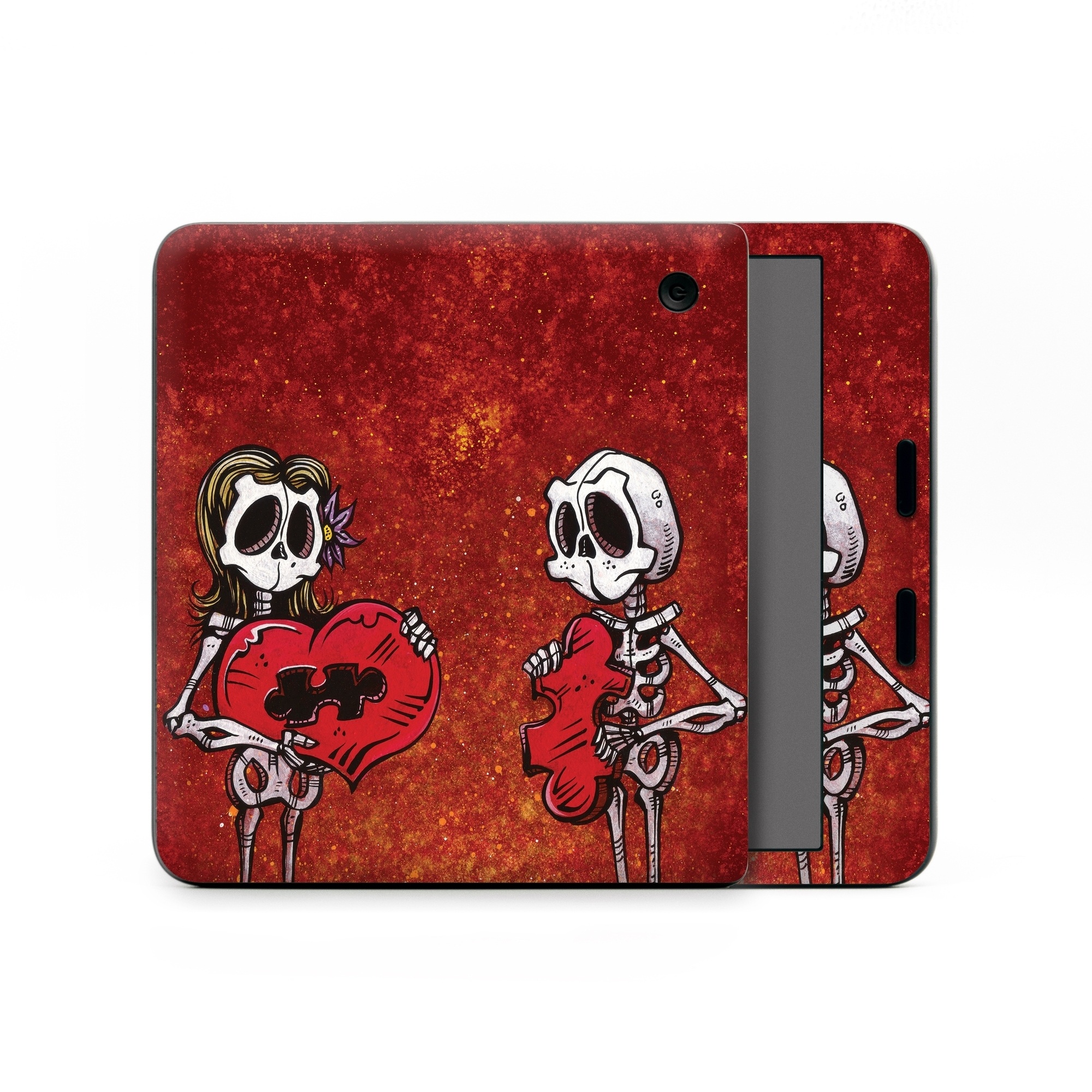 Kobo Libra Colour Skin design of Font, Tints and shades, Bone, Art, Skull, Pattern, Creative arts, Carmine, Visual arts, Rectangle, with white, black, gray, brown, red, yellow, orange colors