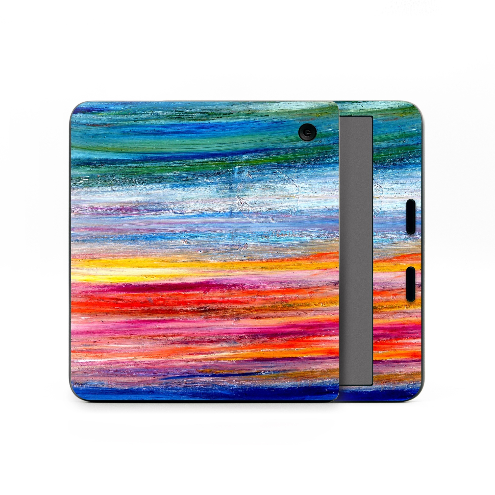 Kobo Libra Colour Skin design of Sky, Painting, Acrylic paint, Modern art, Watercolor paint, Art, Horizon, Paint, Visual arts, Wave, with gray, blue, red, black, pink colors