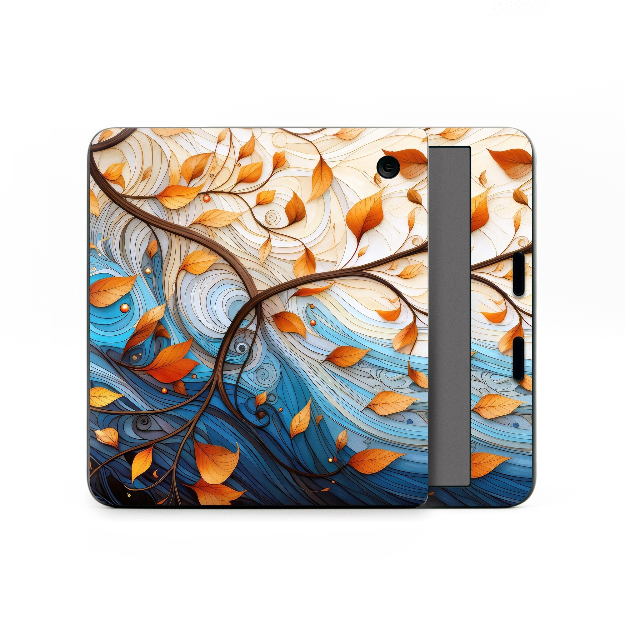Kobo Libra Colour Skin design of Dishware, Orange, Textile, Sleeve, Serveware, Petal, Pattern, Porcelain, Electric blue, Art, with yellow, orange, red, white, blue, brown colors