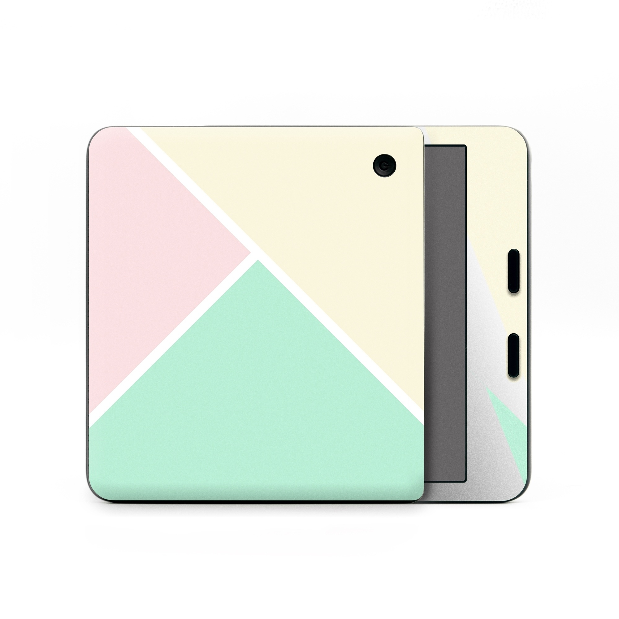 Kobo Libra Colour Skin design of Green, Aqua, Turquoise, Blue, Pink, Yellow, Line, Teal, Pattern, Design, with yellow, pink, green colors