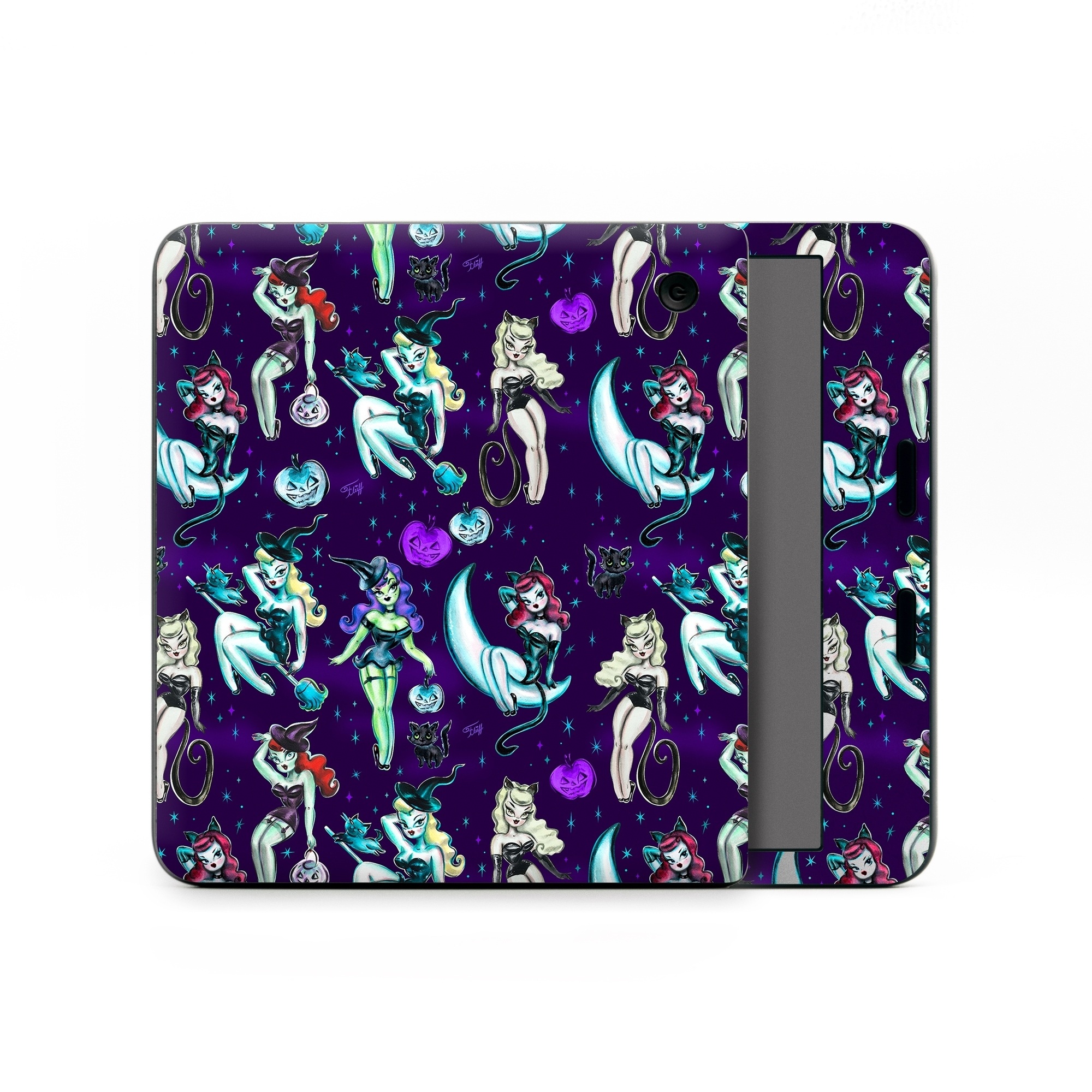 Kobo Libra Colour Skin design of Illustration, Cartoon, Violet, Art, Fictional character, Graphic design, Fiction, Visual arts, Style, Graphics, with blue, green, white, yellow, red, purple colors