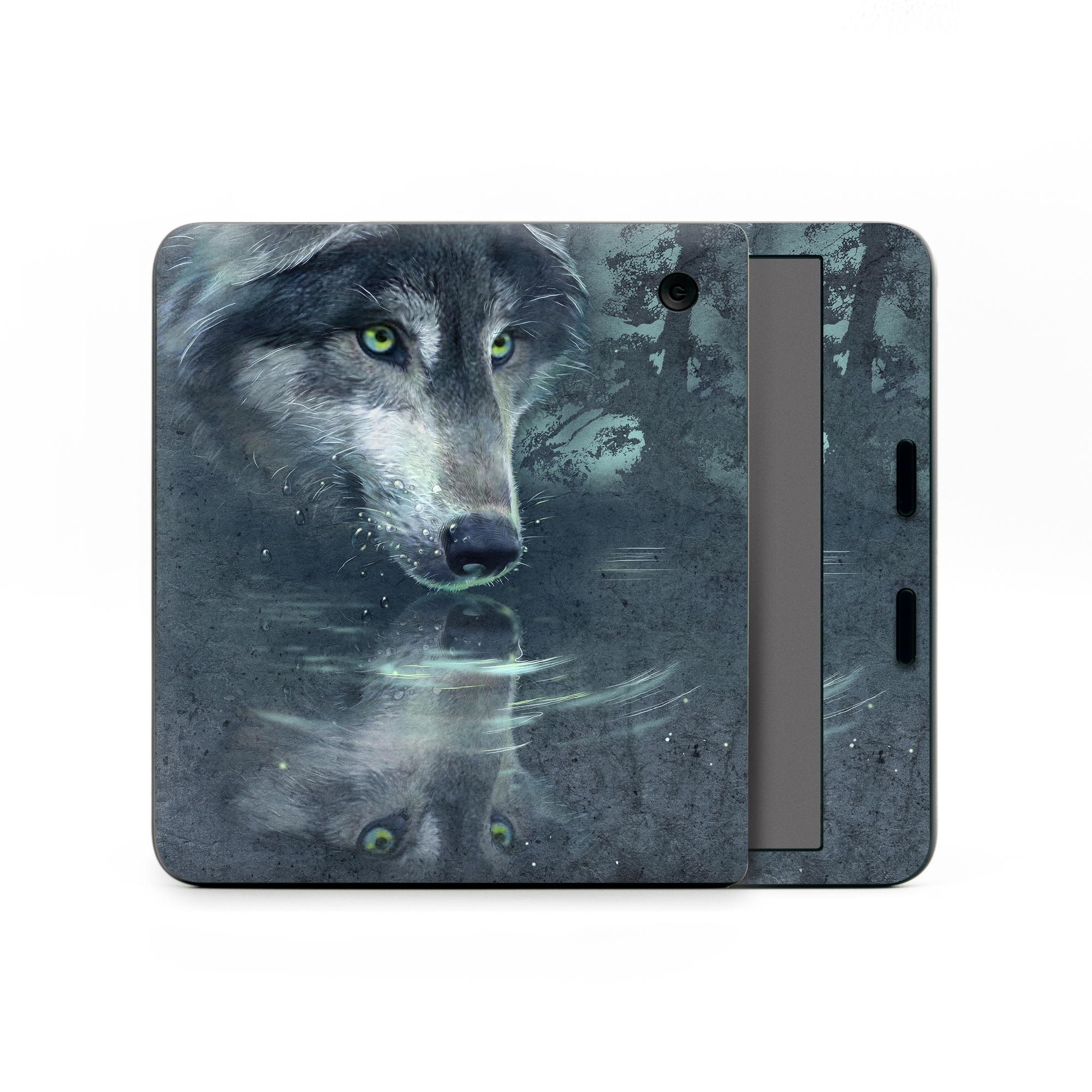 Kobo Libra Colour Skin design of Wolf, Canidae, Wildlife, Red wolf, Canis, canis lupus tundrarum, Snout, Saarloos wolfdog, Wolfdog, Carnivore, with black, gray, blue colors