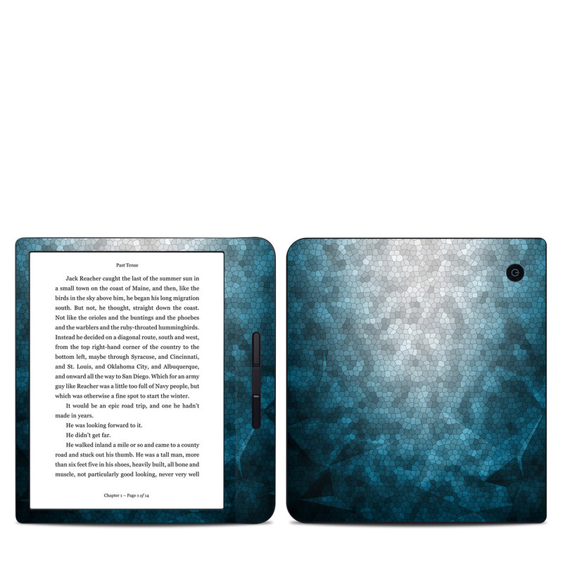Kobo Libra H20 Skin design of Blue, Aqua, Turquoise, Green, Water, Teal, Sky, Azure, Pattern, Atmosphere, with blue, white, gray colors
