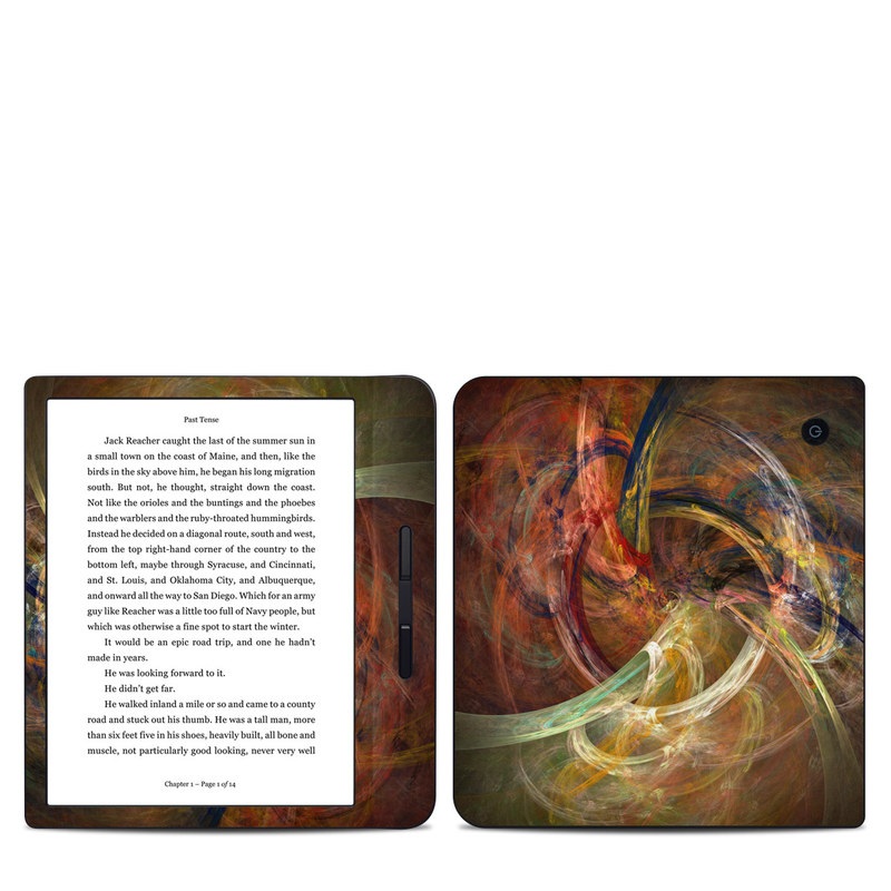 Kobo Libra H20 Skin design of Fractal art, Art, Painting, Visual arts, Modern art, Graphics, Artwork, Stock photography, Circle, Space, with brown, red, yellow, orange, green colors