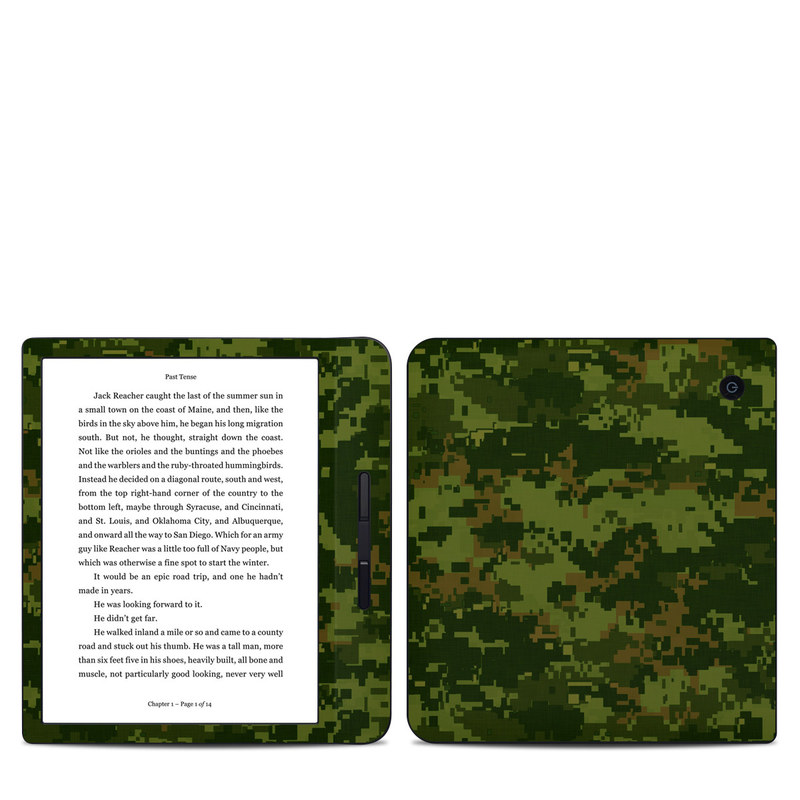 Kobo Libra H20 Skin design of Military camouflage, Green, Pattern, Uniform, Camouflage, Clothing, Design, Leaf, Plant, with green, brown colors