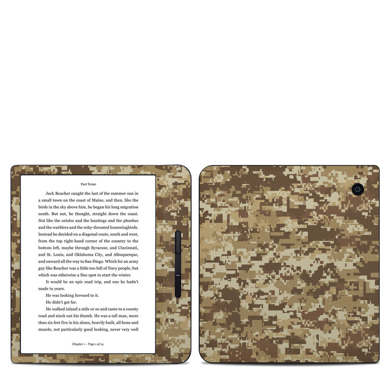 Kobo Libra H20 Skin design of Military camouflage, Brown, Pattern, Camouflage, Wall, Beige, Design, Textile, Uniform, Flooring, with brown colors