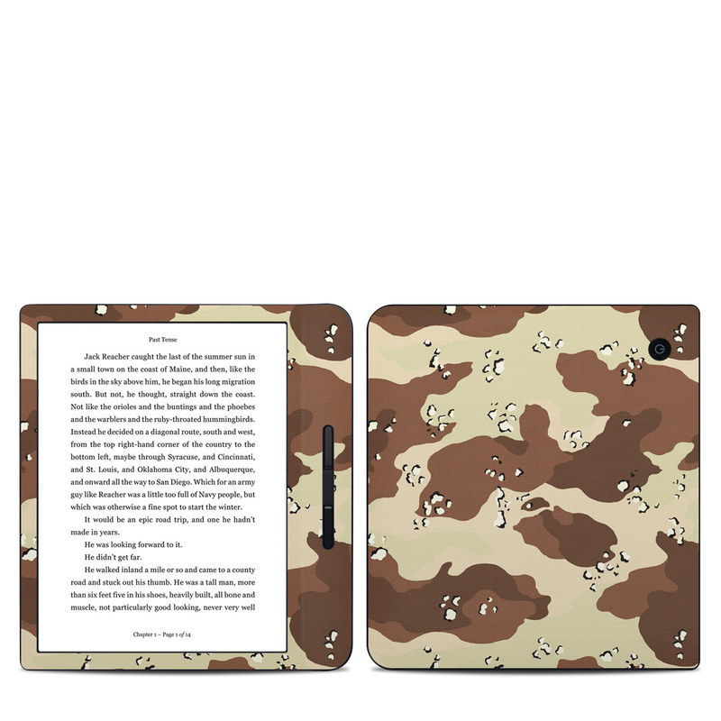 Kobo Libra H20 Skin design of Military camouflage, Brown, Pattern, Design, Camouflage, Textile, Beige, Illustration, Uniform, Metal, with gray, red, black, green colors