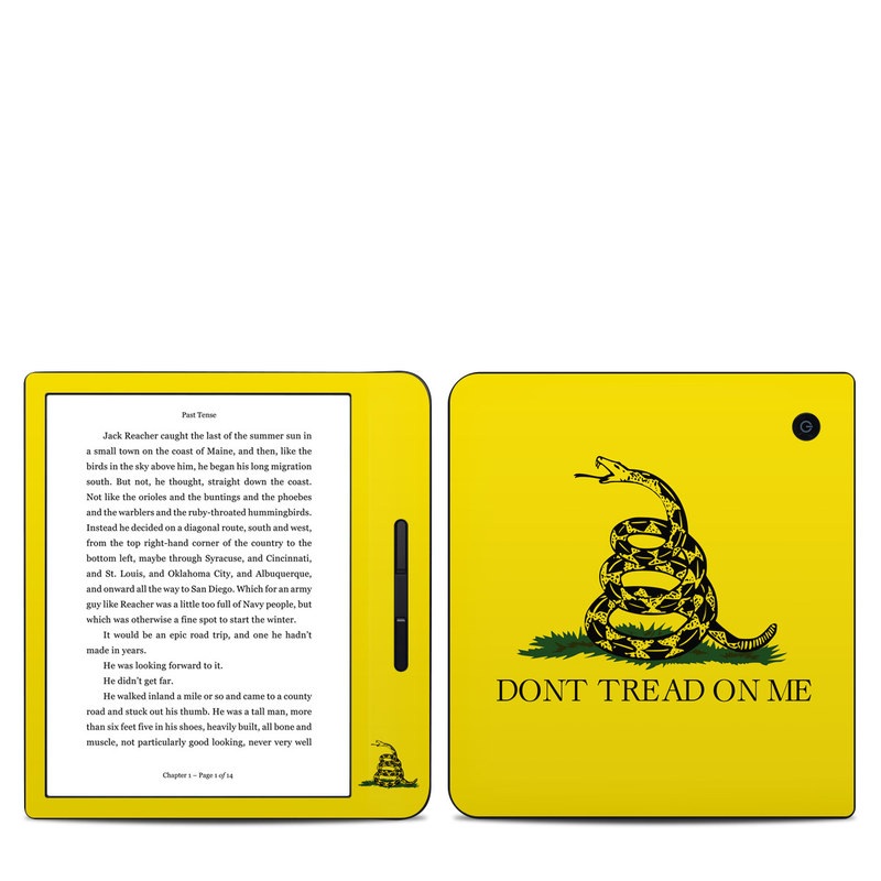 Kobo Libra H20 Skin design of Yellow, Font, Logo, Graphics, Illustration, with orange, black, green colors