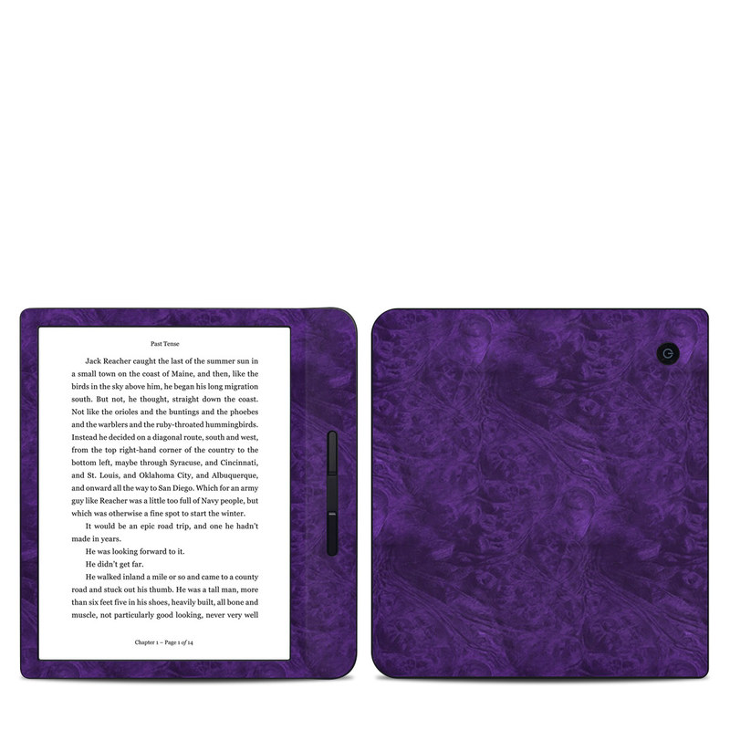 Kobo Libra H20 Skin design of Violet, Purple, Lilac, Pattern, Magenta, Textile, Wallpaper, with black, blue colors