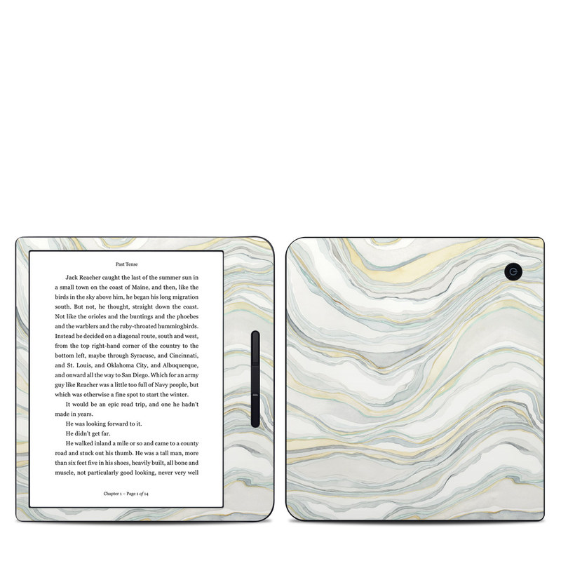 Kobo Libra H20 Skin design of Line, Pattern, with yellow, white, blue, gray colors