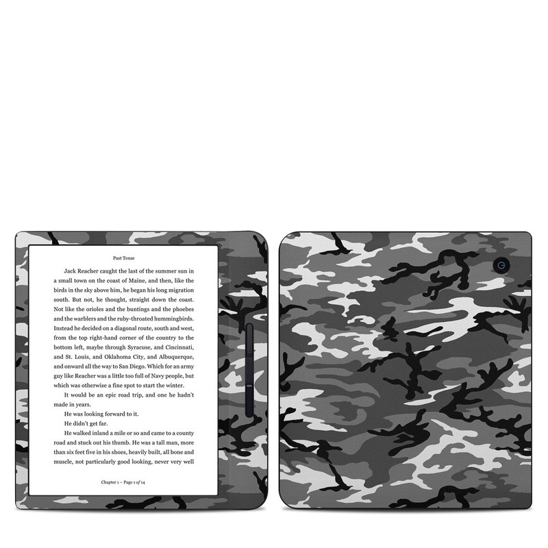 Kobo Libra H20 Skin design of Military camouflage, Pattern, Clothing, Camouflage, Uniform, Design, Textile, with black, gray colors