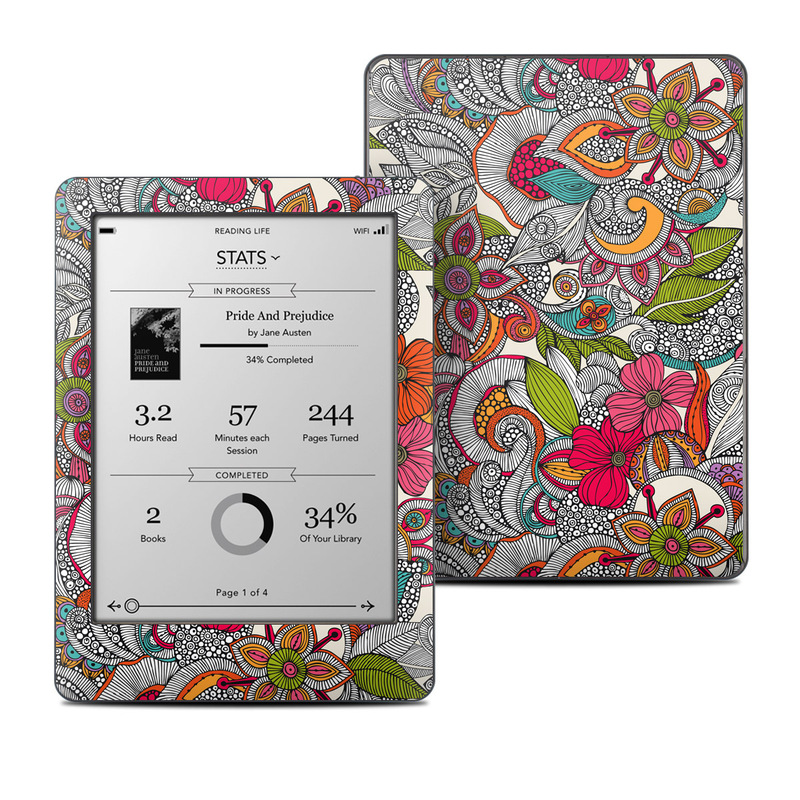 Kobo Glo Skin design of Pattern, Drawing, Visual arts, Art, Design, Doodle, Floral design, Motif, Illustration, Textile, with gray, red, black, green, purple, blue colors