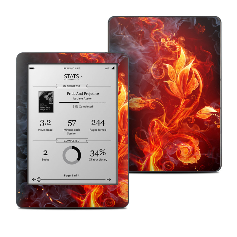 Kobo Glo Skin design of Flame, Fire, Heat, Red, Orange, Fractal art, Graphic design, Geological phenomenon, Design, Organism, with black, red, orange colors