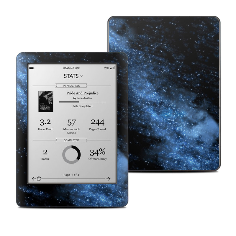 Kobo Glo Skin design of Sky, Atmosphere, Black, Blue, Outer space, Atmospheric phenomenon, Astronomical object, Darkness, Universe, Space, with black, blue colors