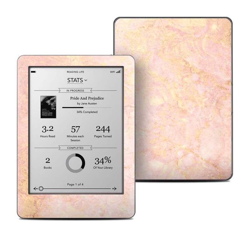 Kobo Glo Skin design of Pink, Peach, Wallpaper, Pattern, with pink, yellow, orange colors