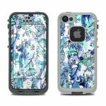 Blue Ink Floral LifeProof iPhone SE, 5s fre Case Skin