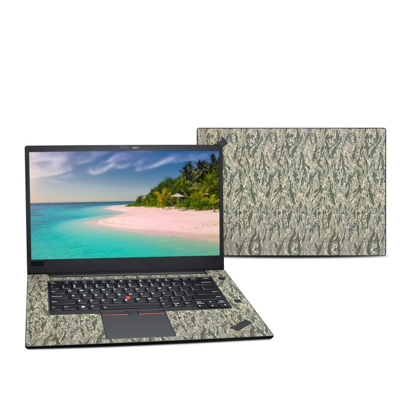 Lenovo ThinkPad X1 Extreme Gen 2 15-inch Skin design of Pattern, Grass, Plant, with gray, green colors