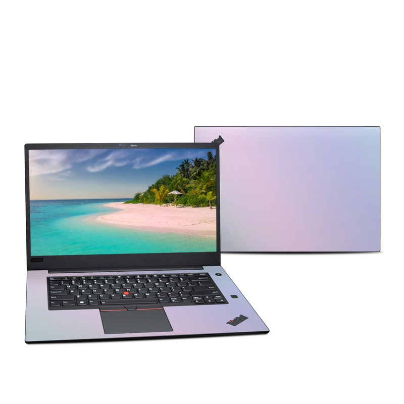Lenovo ThinkPad X1 Extreme Gen 2 15-inch Skin design of White, Blue, Daytime, Sky, Atmospheric phenomenon, Atmosphere, Calm, Line, Haze, Fog, with pink, purple, blue colors