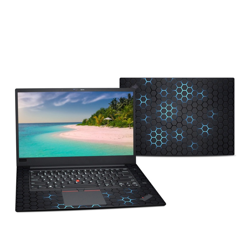 Lenovo ThinkPad X1 Extreme Gen 2 15-inch Skin design of Pattern, Water, Design, Circle, Metal, Mesh, Sphere, Symmetry, with black, gray, blue colors