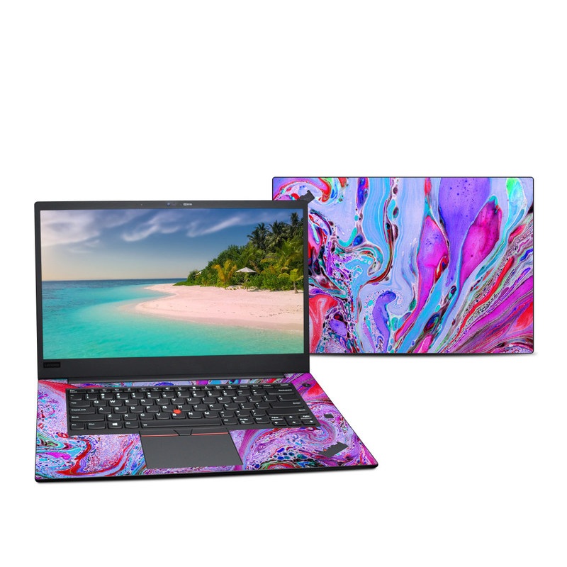 Lenovo ThinkPad X1 Extreme Gen 2 15-inch Skin design of Pink, Purple, Pattern, Design, Visual arts, Art, Psychedelic art, Magenta, Acrylic paint, Colorfulness, with pink, purple, blue, green colors
