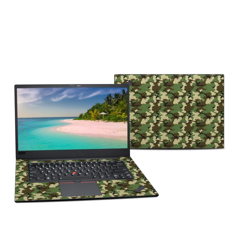 Lenovo ThinkPad X1 Extreme Gen 2 15-inch Skin design of Military camouflage, Camouflage, Clothing, Pattern, Green, Uniform, Military uniform, Design, Sportswear, Plane, with black, gray, green colors