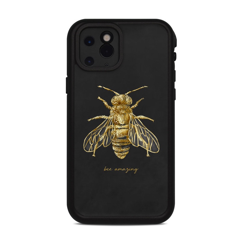 Lifeproof iPhone 11 Pro fre Case Skin design of Insect, Invertebrate, Membrane-winged insect, Arthropod, Pest, Net-winged insects, Bee, Cicada, Macro photography, Pollinator with black, yellow, white colors
