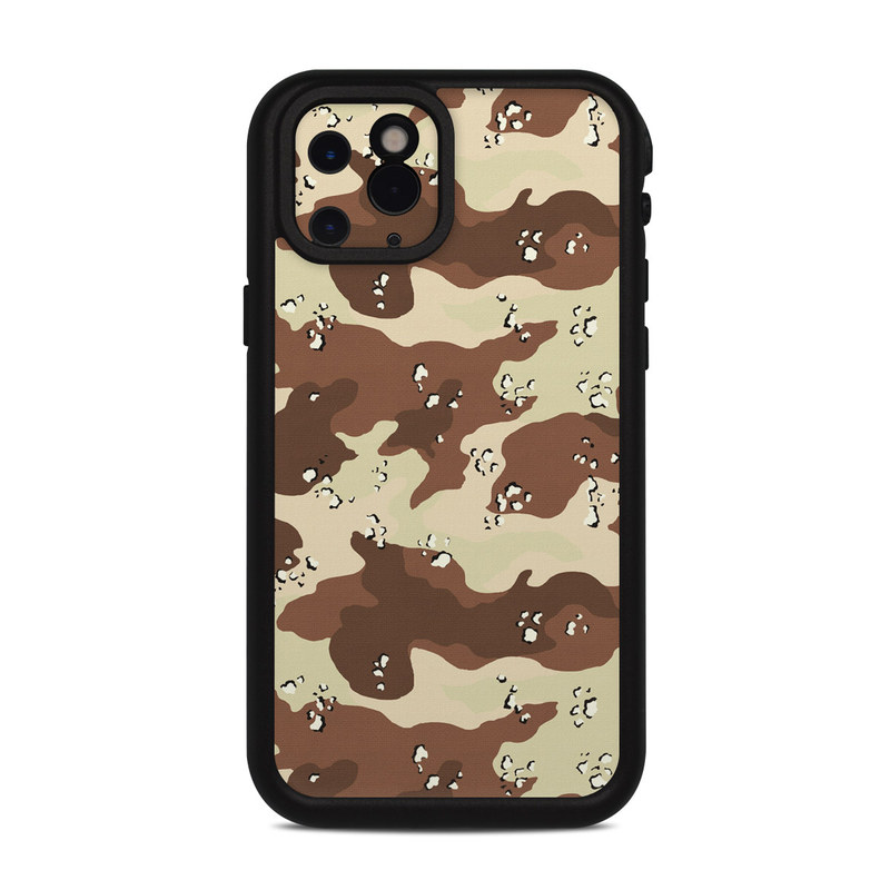 Lifeproof iPhone 11 Pro fre Case Skin design of Military camouflage, Brown, Pattern, Design, Camouflage, Textile, Beige, Illustration, Uniform, Metal, with gray, red, black, green colors
