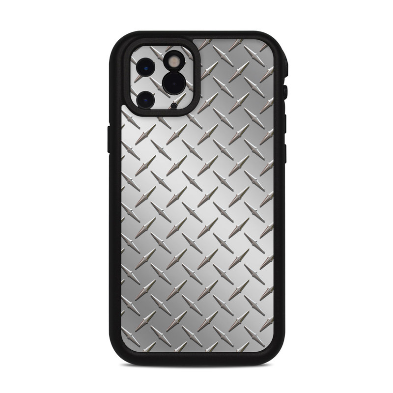 LifeProof iPhone 11 Pro fre Case Skin design of Pattern, Metal, Line, Design, Steel, Parallel, Tile, Beige, Flooring, with gray colors