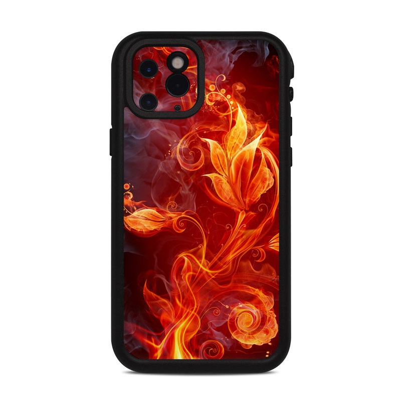 Lifeproof iPhone 11 Pro fre Case Skin design of Flame, Fire, Heat, Red, Orange, Fractal art, Graphic design, Geological phenomenon, Design, Organism, with black, red, orange colors