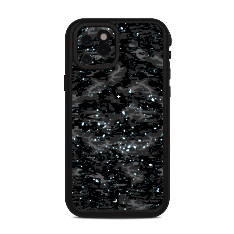 Lifeproof iPhone 11 Pro fre Case Skin design of Black, Water, Space, Black-and-white, Granite, with blue, white, gray, blue colors