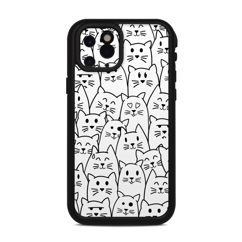 LifeProof iPhone 11 Pro fre Case Skin design of White, Line art, Text, Black, Pattern, Black-and-white, Line, Design, Font, Organism, with white, black colors