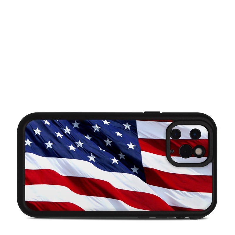 LifeProof iPhone 11 Pro fre Case Skin design of Flag, Flag of the united states, Flag Day (USA), Veterans day, Memorial day, Holiday, Independence day, Event, with red, blue, white colors