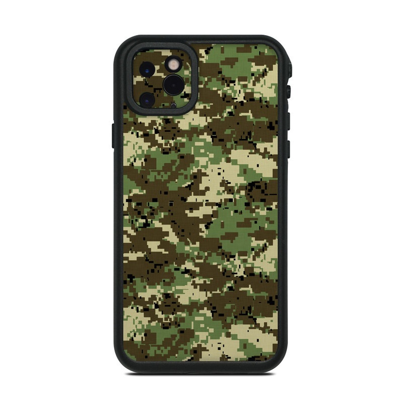 LifeProof iPhone 11 Pro Max fre Case Skin design of Military camouflage, Pattern, Camouflage, Green, Uniform, Clothing, Design, Military uniform, with black, gray, green colors