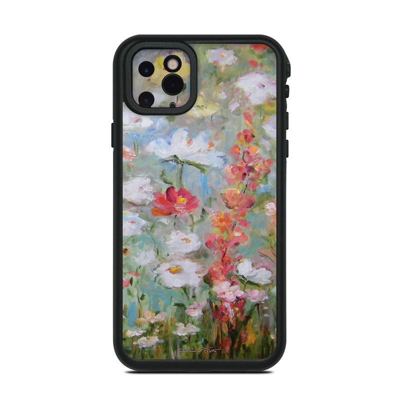 LifeProof iPhone 11 Pro Max fre Case Skin design of Flower, Painting, Watercolor paint, Plant, Modern art, Wildflower, Botany, Meadow, Acrylic paint, Flowering plant, with gray, black, green, red, blue colors