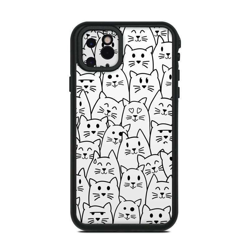 Lifeproof iPhone 11 Pro Max fre Case Skin design of White, Line art, Text, Black, Pattern, Black-and-white, Line, Design, Font, Organism, with white, black colors