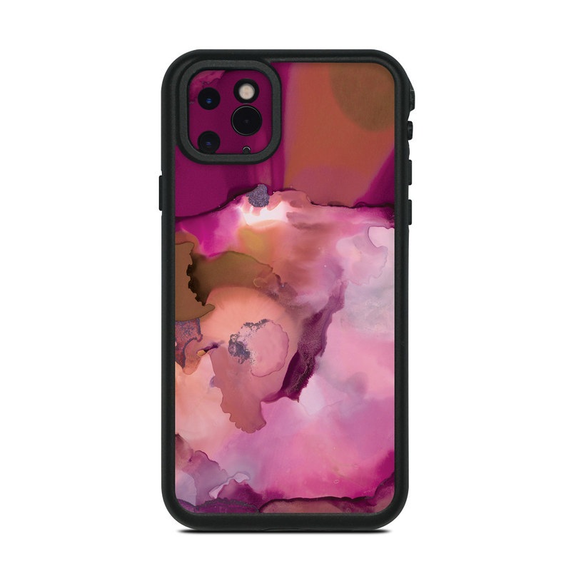 LifeProof iPhone 11 Pro Max fre Case Skin design of Purple, Pink, Watercolor paint, Magenta, Illustration, Art, with white, red, pink, white colors