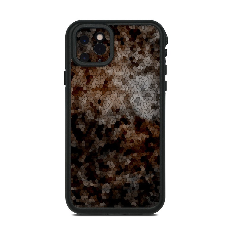 LifeProof iPhone 11 Pro Max fre Case Skin design of Brown, Design, Soil, Pattern, Rock, Rust, Granite, Metal, with black, white, gray, brown colors