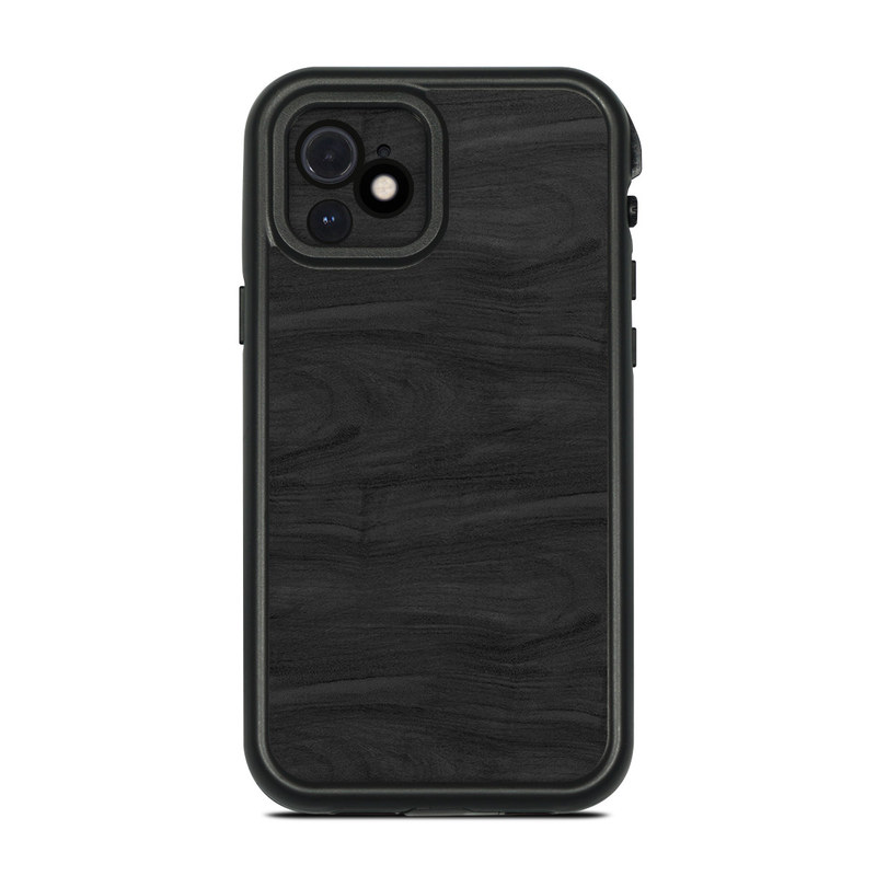 LifeProof iPhone 12 fre Case Skin design of Black, Brown, Wood, Grey, Flooring, Floor, Laminate flooring, Wood flooring, with black colors