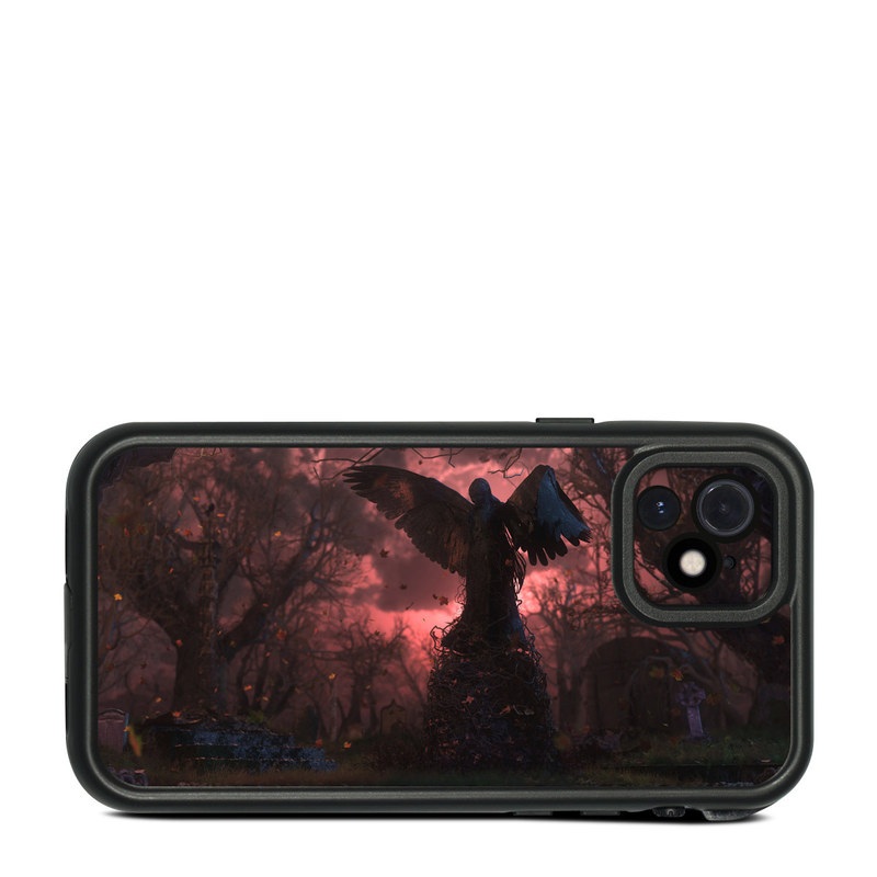 LifeProof iPhone 12 fre Case Skin design of Nature, Sky, Atmospheric phenomenon, Tree, Atmosphere, Darkness, Night, Screenshot, Cg artwork, Fictional character, with black, red colors