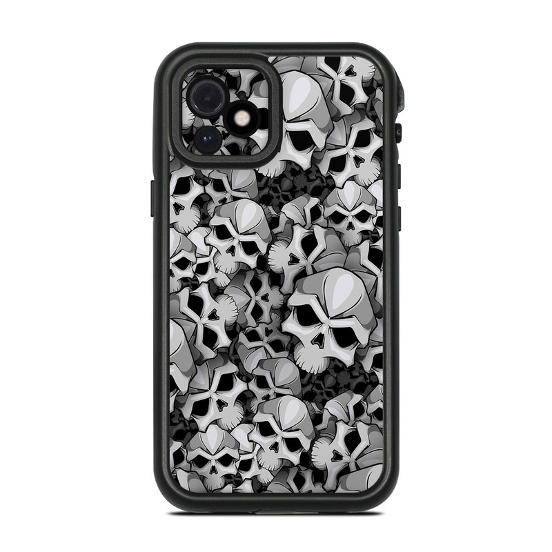 LifeProof iPhone 12 fre Case Skin design of Pattern, Black-and-white, Monochrome, Ball, Football, Monochrome photography, Design, Font, Stock photography, Photography, with gray, black colors