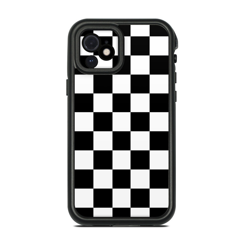 LifeProof iPhone 12 fre Case Skin design of Black, Photograph, Games, Pattern, Indoor games and sports, Black-and-white, Line, Design, Recreation, Square, with black, white colors