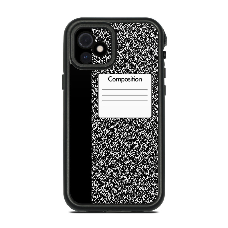 Lifeproof iPhone 12 fre Case Skin design of Text, Font, Line, Pattern, Black-and-white, Illustration, with black, gray, white colors