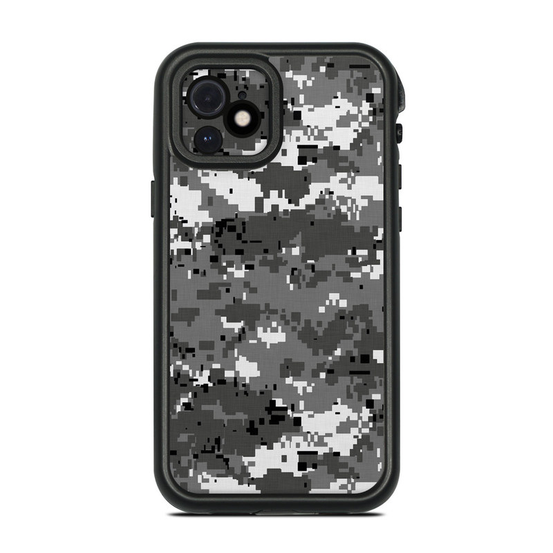 LifeProof iPhone 12 fre Case Skin design of Military camouflage, Pattern, Camouflage, Design, Uniform, Metal, Black-and-white, with black, gray colors
