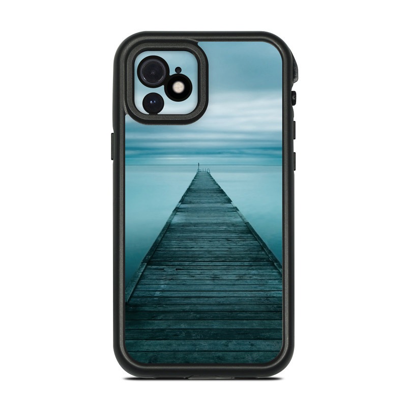 LifeProof iPhone 12 fre Case Skin design of Sea, Water, Horizon, Sky, Blue, Ocean, Daytime, Calm, Fixed link, Symmetry, with black, blue, gray colors
